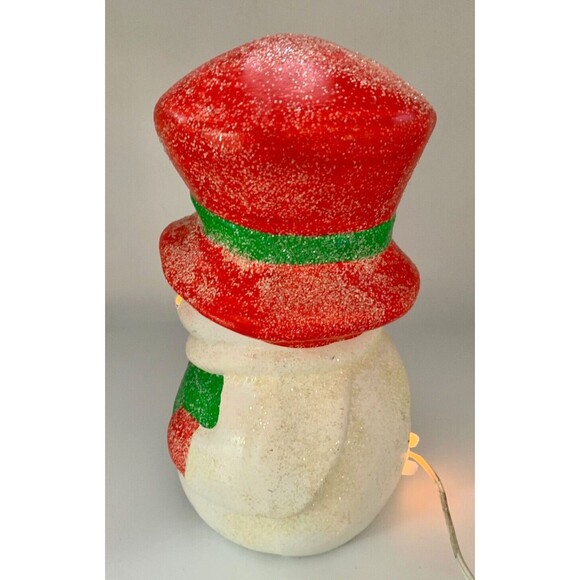 RARE Vintage Light Up Ceramic Snowman 13” Christmas Holiday Decor MINT - Picture 5 of 10